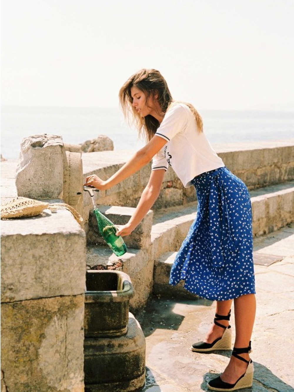 Faithful the Brand Valencia Wrap Skirt Bettina Floral Blue midi skirt S 4